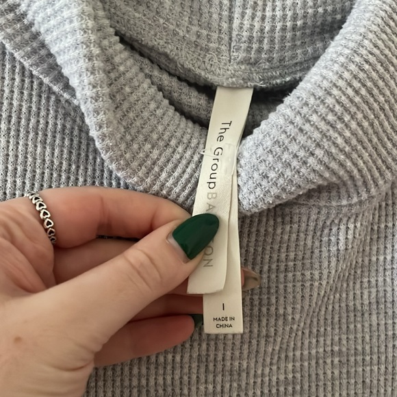 The Group By Babaton Grey Waffle Cropped Turtleneck Long Sleeve - Picture 5 of 5